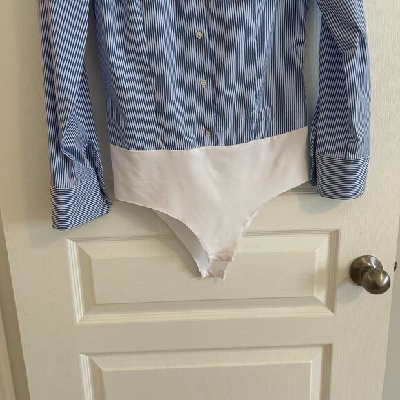 ZARA Striped Button-Down Bodysuit Shirt — Size S (EUR S / USA S / MEX 26) - Picture 5 of 6